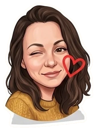 Sticker: a woman winking