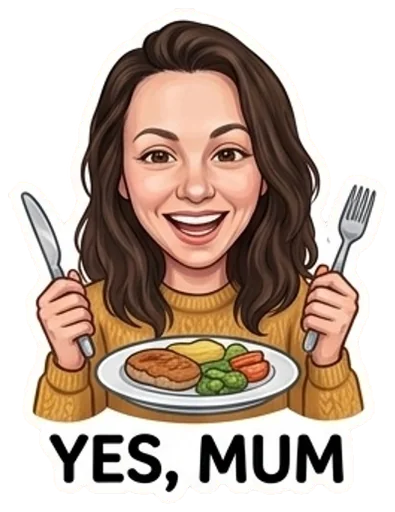 Sticker: a woman winking with a thumbs-up