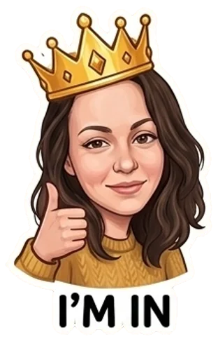 Sticker: a man in a crown waving